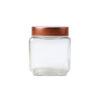 Glass Storage Jar With Copper Lid 9x9x10.9cm
