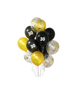 30th Birthday Latex Balloon Bouquet 15pc