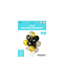 Alternative view of 40th Birthday Latex Balloon Bouquet 15pc