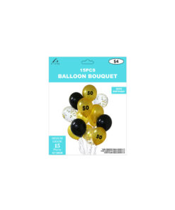 Alternative view of 50th Birthday Latex Balloon Bouquet 15pc