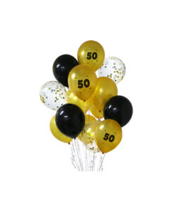 50th Birthday Latex Balloon Bouquet 15pc