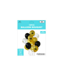 Alternative view of 80th Birthday Latex Balloon Bouquet 15pc