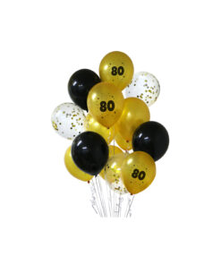 80th Birthday Latex Balloon Bouquet 15pc