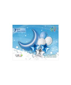 Blue Moon & Star Party Balloon Set 7pc