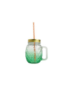 Pineapple Shaped Mason Jar With Gold Lid