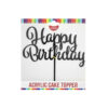 Black Acrylic Happy Birthday Topper