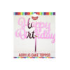 Pink Acrylic Happy Birthday Topper