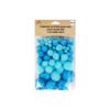 Blue Glitter Pom Poms Assorted 100pc