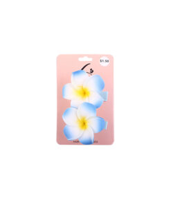 Blue Frangipani Flower Clip 2pk