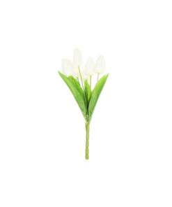 White 7 Head Tulip 37cm