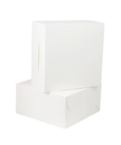 White Cake Box 10in 2pk 25.4 x 25.4 x 12.7cm
