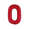 Matte Red Number 0 Balloon