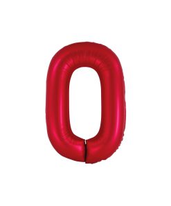 Matte Red Number 0 Balloon