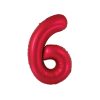 Matte Red Number 6 Balloon