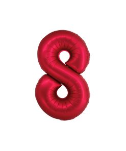 Matte Red Number 8 Balloon