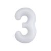 Matte White Number 3 Balloon