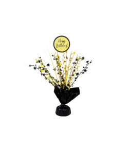 Black Happy Birthday Table Centerpiece