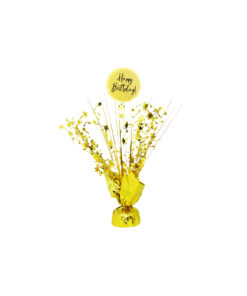 Gold Happy Birthday Table Centerpiece
