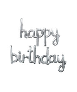 Silver Script Happy Birthday
