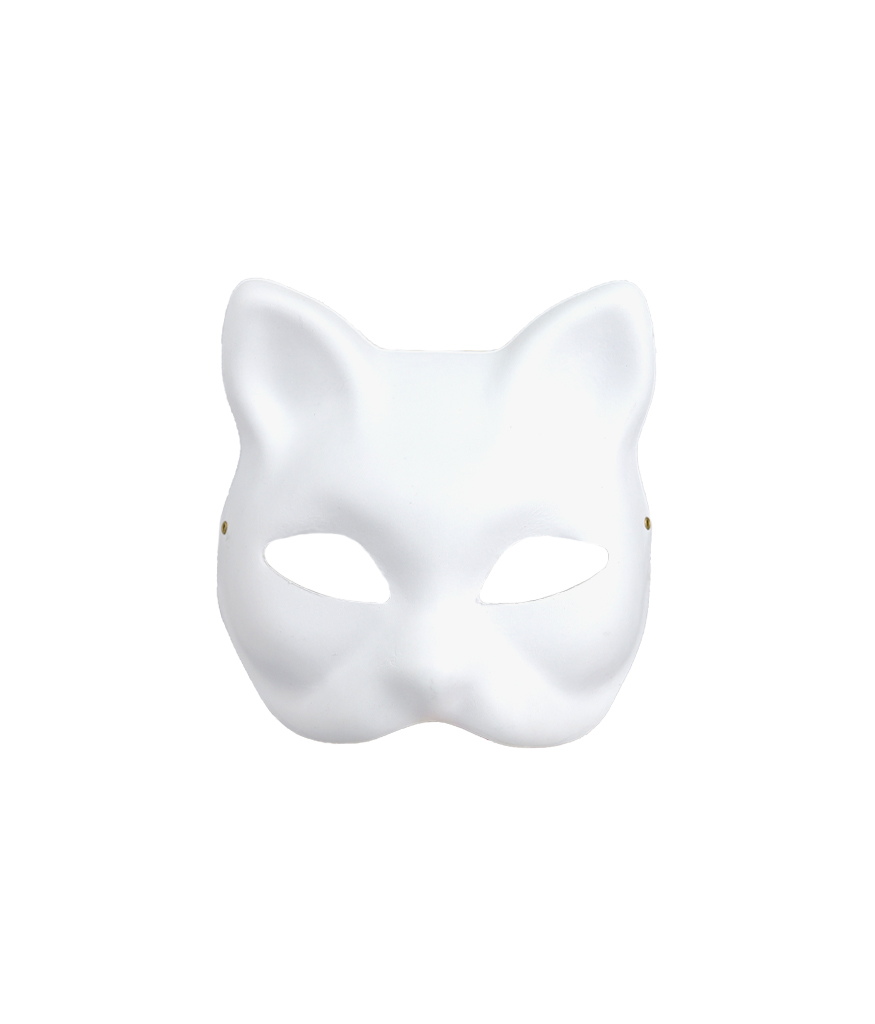 Cat Face Paintable Paper Mask LookSharpStore
