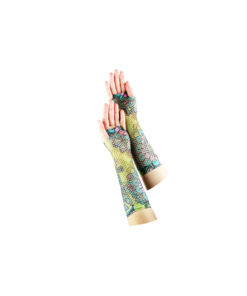 Flower Design Fishnet Gloves