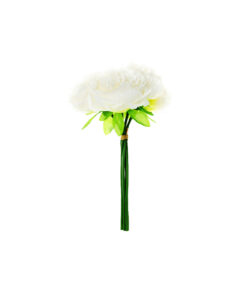 White 5 Head Peony Bunch 30cm