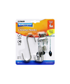 S-Shape Chrome Hooks 13pk
