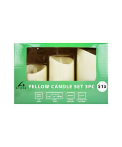 LED Yellow Candle Set 3pk