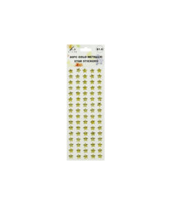 Gold Metallic Star Stickers 80pc