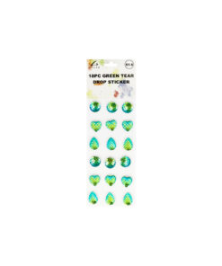 Green Tear Drop Sticker 18pc