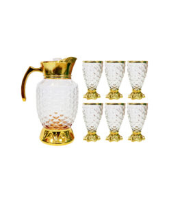 Glass Jug and Drinking Glasses Set 1600ml