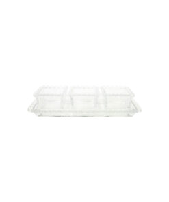 Glass Snack Bowls & Tray 4pc 30cm