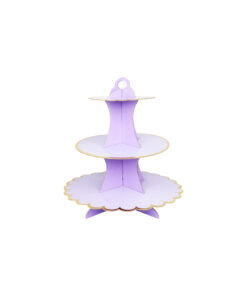 Lavender With Edge Design 3 Tier Cupcake Stand