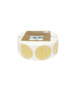 Brown & Gold Thank You Stickers Roll 2.5cm 500pc