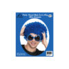 Royal Blue Curly Wig With Glasses Party Set