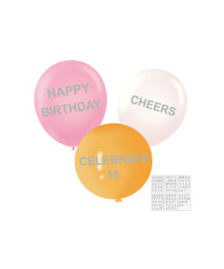 Silver Foil Balloon Stickers 133pc