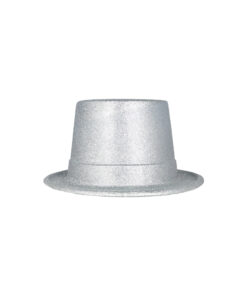 Silver Glitter Top Hat