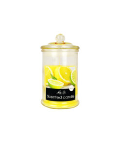 Lemon Scented Candle In Glass Jar