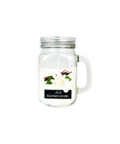 Vanilla Scented Candle In Glass Handle Jar
