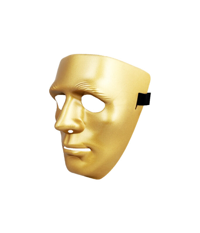Gold Full Face Plastic Mask LookSharpStore
