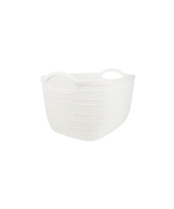 White Plastic Storage Box With Handles 34x25.5x20.5cm