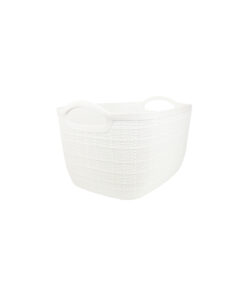 White Plastic Storage Box With Handles 34x25.5x20.5cm