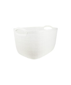 White Plastic Storage Box With Handles 38x28.5x23.5cm