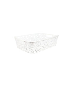 White Plastic Storage Box 29.5x21x8.5cm