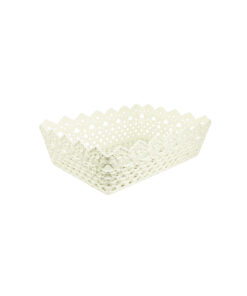 Cream Plastic Storage Bin 35x24.5x10.2cm