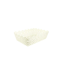 Cream Plastic Storage Bin 35x24.5x10.2cm