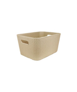 Light Brown Plastic Rattan Basket 29.2x21x15cm