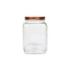 Square Glass Jar With Copper Lid 1470ml