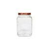 Square Glass Jar With Copper Lid 960ml