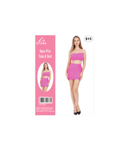 Neon Pink Tube Top & Skirt